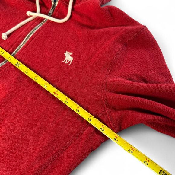 90s Vintage Abercrombie & Fitch Red Hoodie Size Women's XS Minimalist - Picture 5 of 7